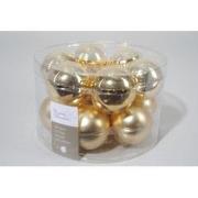 4 stuks - 12 kerstballen licht goud glans-mat 50 mm