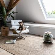 Ovaal vloerkleed Jute Naturel Beige