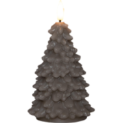 Kaars kerstboom wax led 3d vlam op batterij met timer d8.5h15 cm taupe