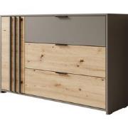 Meubella Dressoir Roma - Grijs - Eiken - 125 cm