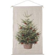 Wanddoek kerstboom m/20kerstballen