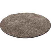 Tapijtenloods Basic Rond Shaggy vloerkleed Caramel Hoogpolig- 120 CM R...