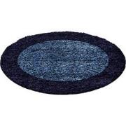 Tapijtenloods Basic Rond Shaggy Kader vloerkleed Blauw Hoogpolig- 200 ...