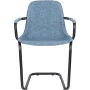 Zuiver Thirsty Eetkamerstoelen met armleuning Blauw - Set van 2