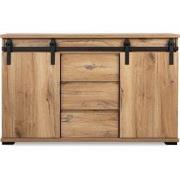 Buffet 2 Schuifdeuren en 3 Centrale Lades L140 cm - MANZANO