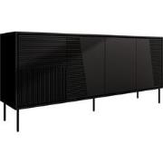 Meubella Dressoir Blanes - Mat zwart - 200 cm