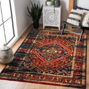 Tapijtenloods Vintage Marrakech Vloerkleed Zwart / Multi Laagpolig- 12...