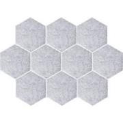 QUVIO Vilten memobord hexagon set van 10 - Grijs