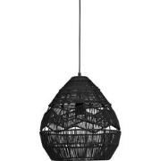 WOOOD Exclusive Adelaide Hanglamp - Papiertouw - Zwart - 37x35x35