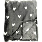 Dutch Decor HARTJES - Plaid met hartjes - 140x180 cm - Charcoal Gray -...