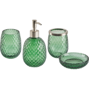 Beliani CANOA - Badkameraccessoire set-Groen-Glas