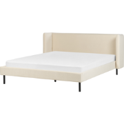 Beliani ARETTE - Tweepersoonsbed-Beige-Fluweel