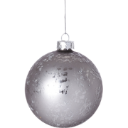 Decoratieve verzilverde glazen kerstbal D8