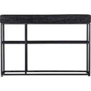 Sidetable Zwart Hout - 120x30x80cm - IJzer - Pure Black - Giga Meubel