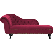 Beliani NIMES - Chaise longue-Rood-Fluweel