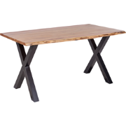 Beliani BROOKE - Eettafel-Lichte houtkleur-Acaciahout