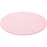 Tapijtenloods Basic Rond Shaggy vloerkleed Roze Hoogpolig- 200 CM ROND