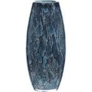 Decoratieve blauwe glazen vaas H27