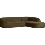 BePureHome Hoekbank Rechts Sloping - Velvet - Bonsai - 77x274x87/225