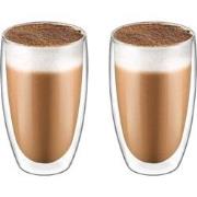 Krumble Latte Macchiato glas dubbelwandig 400ml - set van 2