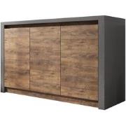 Meubella Dressoir Monaco - Eiken - Grijs - 130 cm