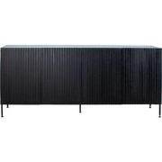 Dressoir Zwart 200cm - Mangohout - Dichte Kast - Kast Roman