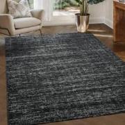 Relax Oslo - Laagpolig Effen Vloerkleed - Modern Tapijt - Zwart- 50x25...