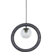 Hanglamp Rond -Zwart Mangohout - 1-Lichts - 40x40x40cm - Karsu