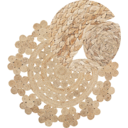 Beliani BIRECIK - Laagpolig-Beige-Jute