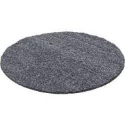 Tapijtenloods Basic Rond Shaggy vloerkleed Grijs Hoogpolig- 80 CM ROND