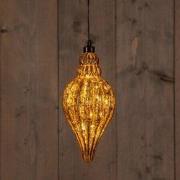 B.O.T. Glass Ornament Antique Gold 10,5X21,5 cm 15Led Classic