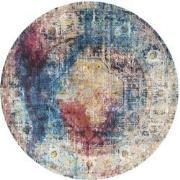 Tapijtenloods Picasso Heriz Vintage Rond Vloerkleed Multi / Blauw Laag...