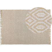 Beliani POZANTI - Laagpolig-Beige-Katoen, Jute