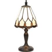 LumiLamp Tiffany Tafellamp  Ø 14x31 cm  Wit Glas Tiffany Bureaulamp