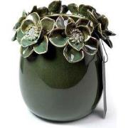 Villa Pottery  Groene bloemenvaas Jolie  - 14x14x16
