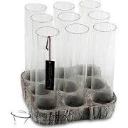 Villa Pottery  Vaas Bhutan woodtube - 24.5x24.5x26.5