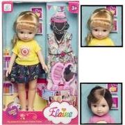 Speelgoed Pop "ELAINE" met extra Jurk en accessoires: kam & Spiegel - ...