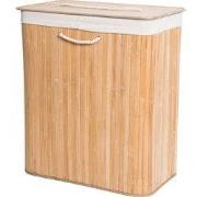 Decopatent® Bamboe Wasmand - Dubbele Wasmand met deksel - Opvouwbaar -...