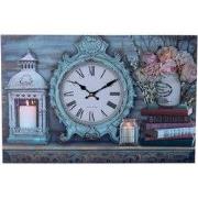 Decopatent® XL Canvas Schilderij Klok - Wandklok - LANTAARN KAARS & BL...