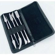 Decopatent® - Gips / Klei RVS Gereedschap Set in Etui - 5-Delig - Gips...