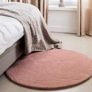 Rond Zacht Hoogpolig Vloerkleed Lux Oud Roze - Polyester