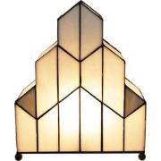 LumiLamp Tiffany Tafellamp  30x4x25 cm  Wit Glas Tiffany Bureaulamp