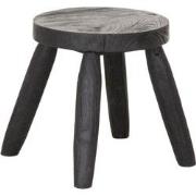 MUST Living Stool Melia Black,31xØ30 /45 cm, black recycled teakwood w...