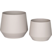 Yannick metalen bloempot beige - set van 2