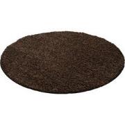 Tapijtenloods Basic Rond Shaggy vloerkleed Bruin Hoogpolig- 120 CM RON...