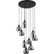 Furntastik Ascoli Piceno Hanglamp, 9-lichts, smoke glas