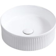Keramische ronde opbouw waskom Corinto Ø37,5cm wit