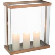 J-line - Lantaarn Rechthoekig Enma Ijzer/glas Koper Large - 41.5x18x45...