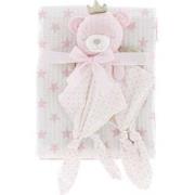 Unique Living - Blanket+cuddle Cloth Baby Bear 100x75cm Pink