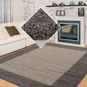 Tapijtenloods Basic Shaggy Kader vloerkleed Taupe Hoogpolig- 200x290 C...